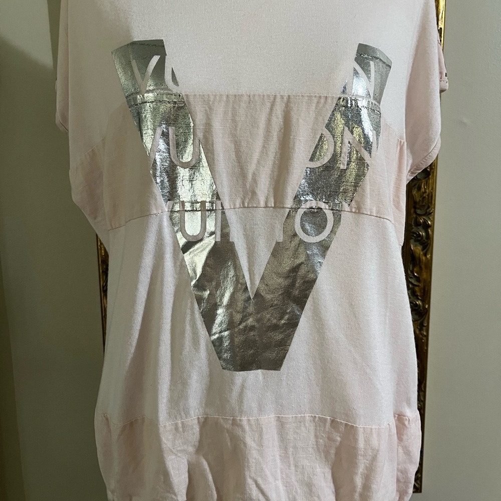 The V Women's Pink Top with Silver Accents